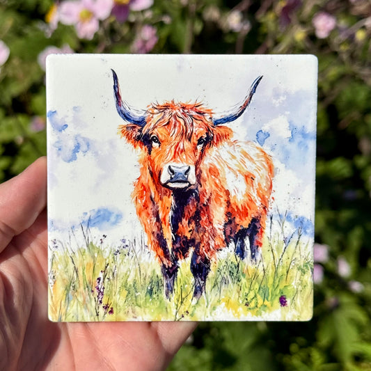 The Highland Cow - Ceramic Coaster
