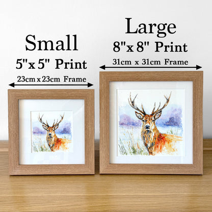 The Winter Stag - Framed Print